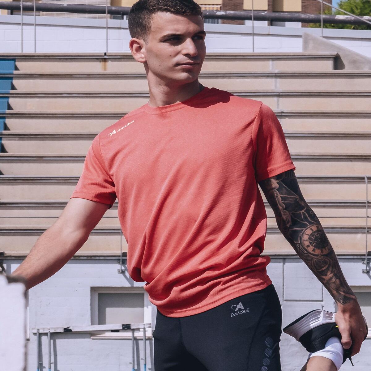 Pack de 2 T-shirts de corrida para homem Asioka RÍO JASPE. Respiráveis. 5/7