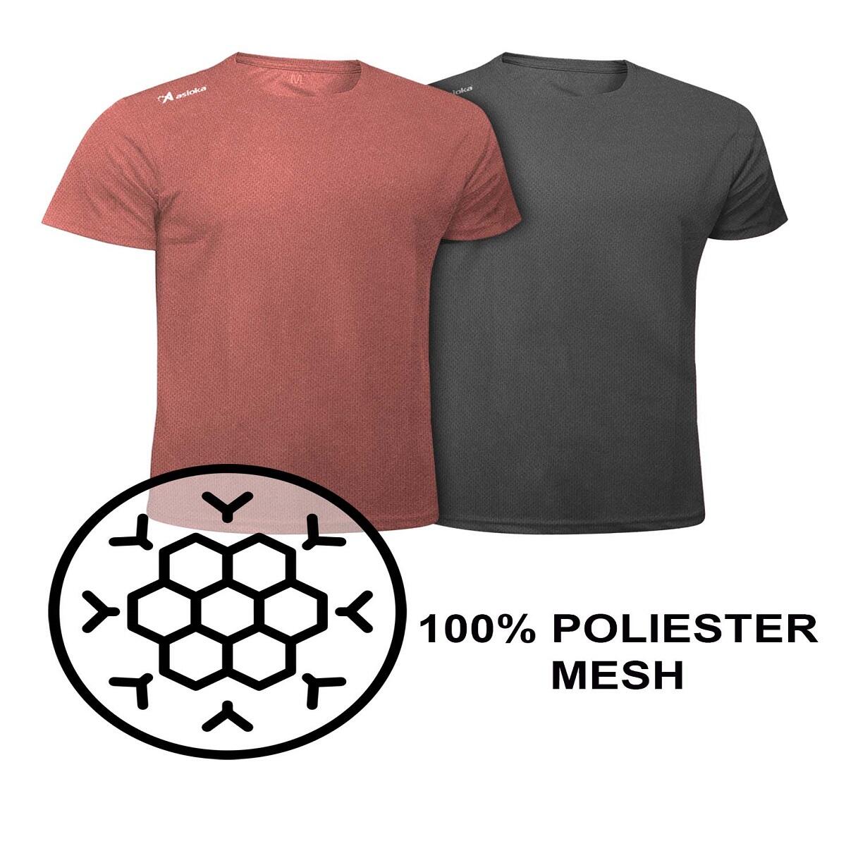 Pack de 2 T-shirts de corrida para homem Asioka RÍO JASPE. Respiráveis. 6/7