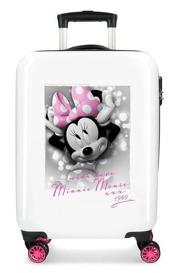 Valise cabine Disney Mickey & miniie style Abs avec une capacité de 34L blanc