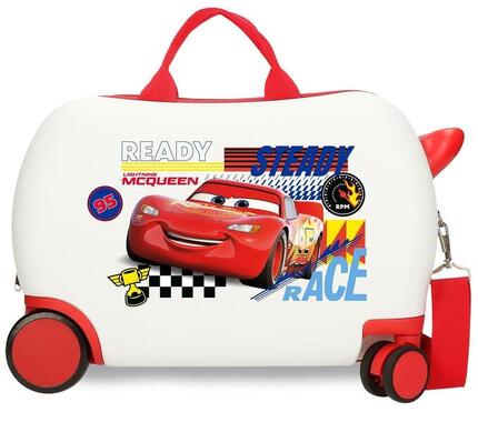 Valise Enfant Disney Cars lets race Abs avec une capacité de 28L blanc