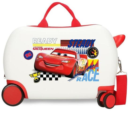 Valise Enfant Disney Cars lets race Abs avec une capacité de 28L blanc