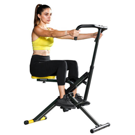 SPORTNOW Macchina Total Crunch Pieghevole in PP e Acciaio 57x105x115 cm Giallo