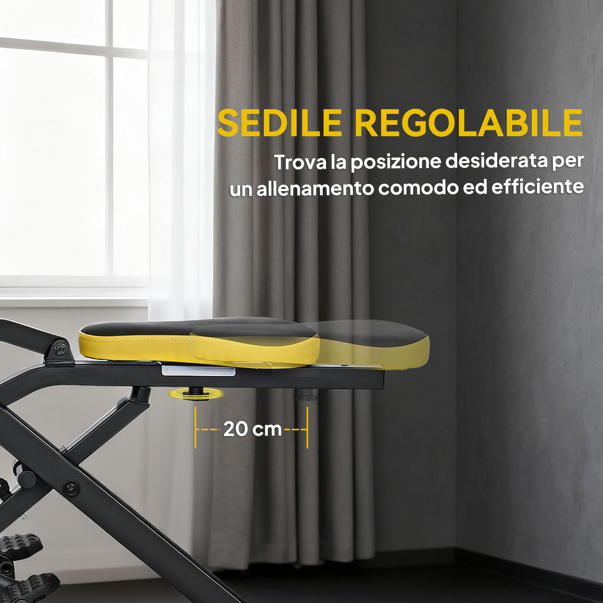 SPORTNOW Macchina Total Crunch Pieghevole in PP e Acciaio 57x105x115 cm Giallo 4/7