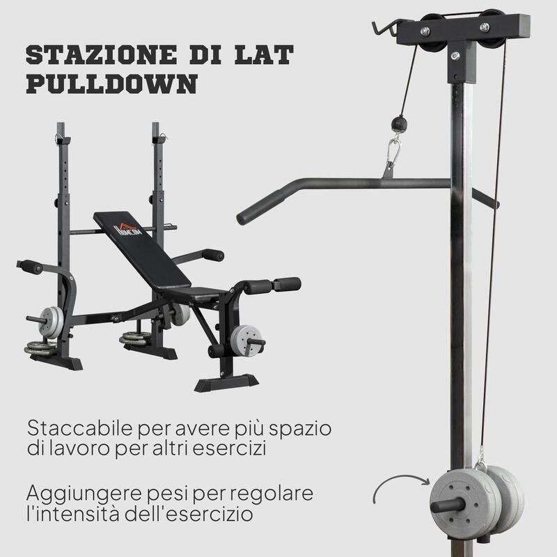 Bancă de fitness HOMCOM, suport pentru genuflexiuni, 180x134x200 cm