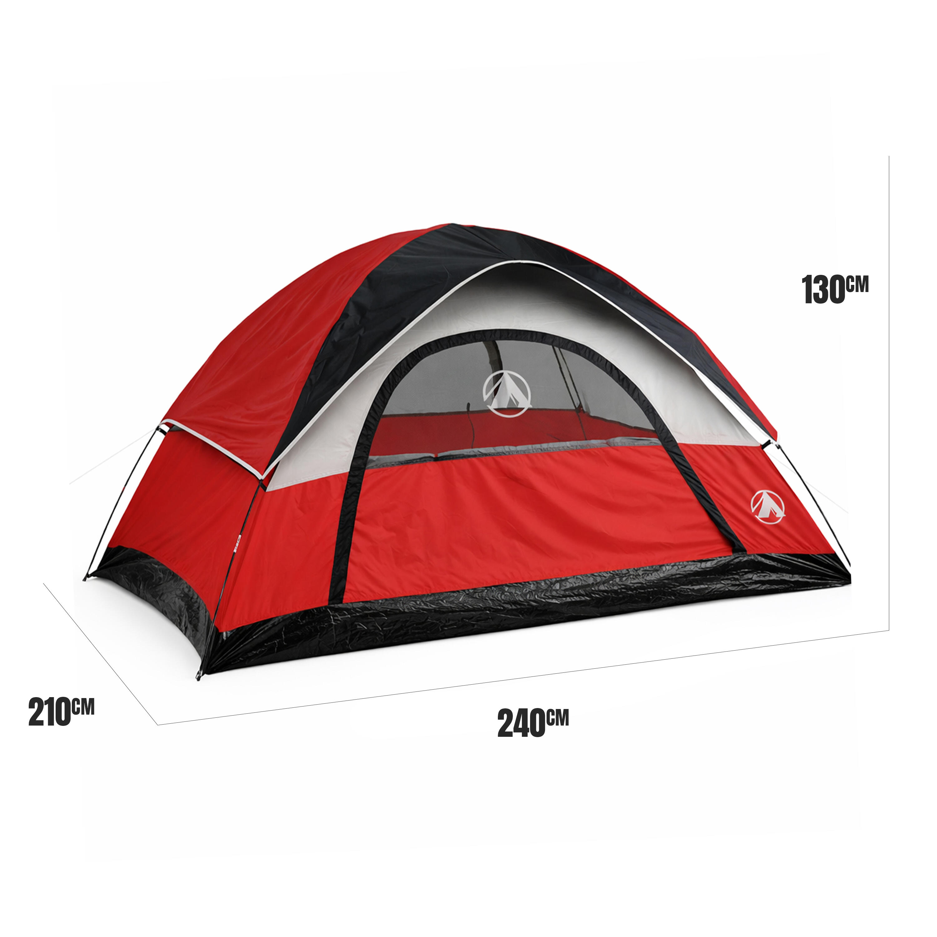 Tente Dôme Pop-up Eurocatch 240x210x130 cm - Imperméable & UV, Pour 4 Personnes 3/7