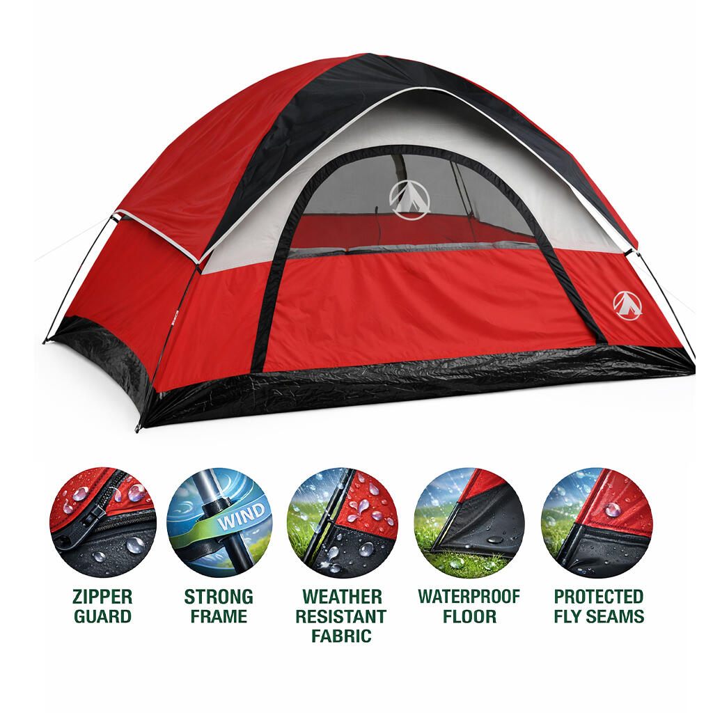 Tente Dôme Pop-up Eurocatch 240x210x130 cm - Imperméable & UV, Pour 4 Personnes 6/7