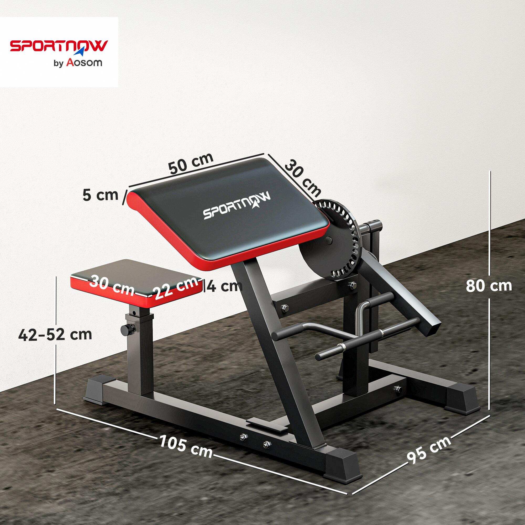 SPORTNOW Panca Curl Bicipiti con Seduta e Gomiti Regolabili e Supporto per Pesi 3/8