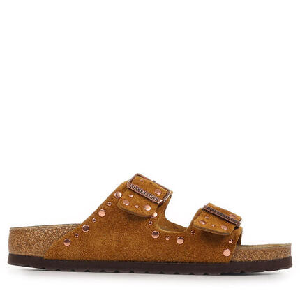Sandalias Planas Mujer Birkenstock Arizona Rivet Marrón
