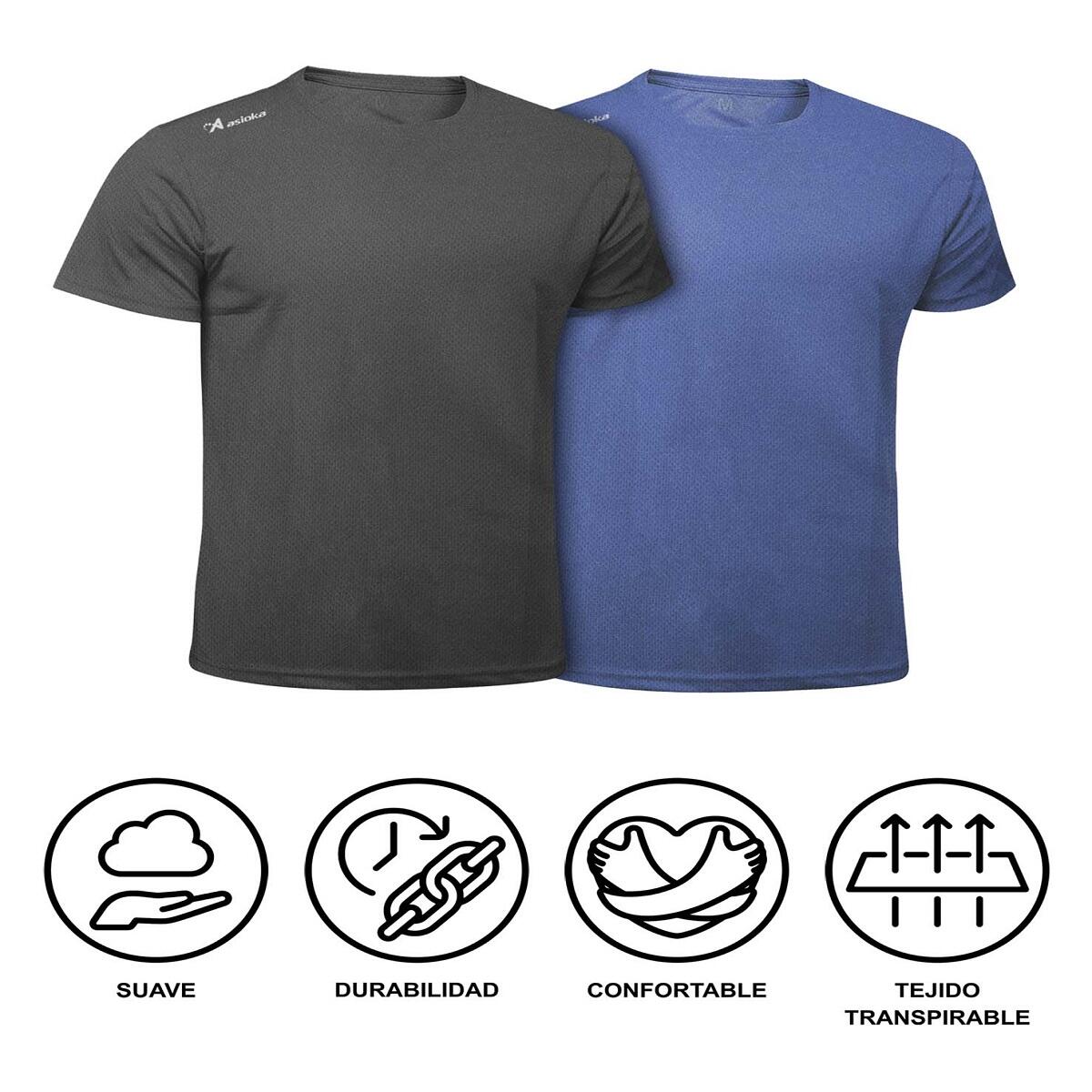 Pack de 2 T-shirts de corrida para homem Asioka RÍO JASPE. Respiráveis. 7/7