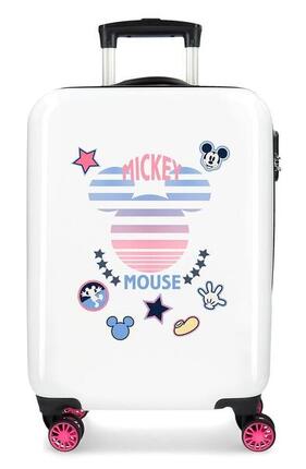 Valise cabine Disney Mickey denim Abs avec une capacité de 34L bleu clair