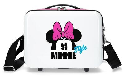 Beauty case Abs Disney Mickey & miniie style con capacità di 9L bianco