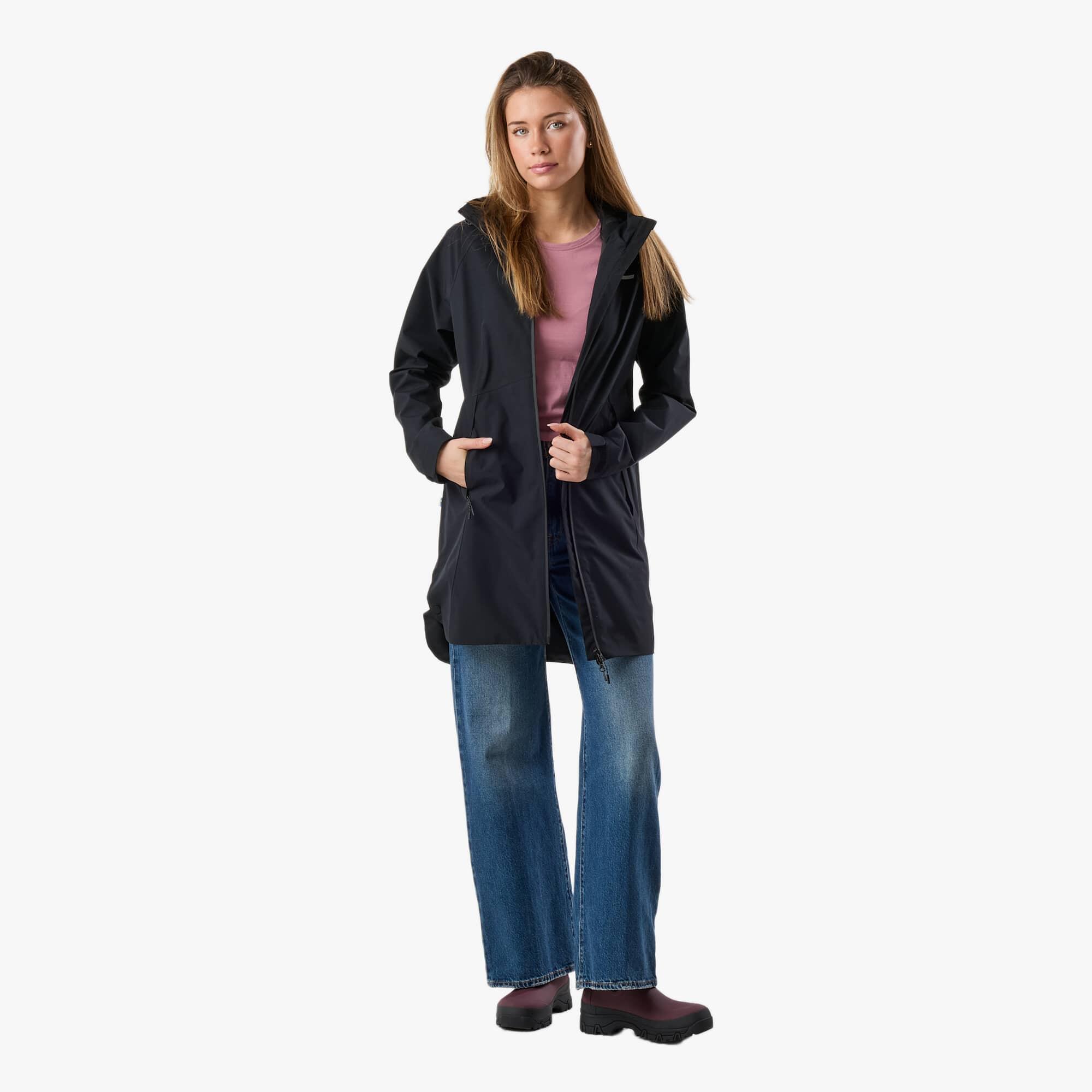 Veste de pluie de randonnée femme respirante coupe-vent rain_jacket Orust 3/8