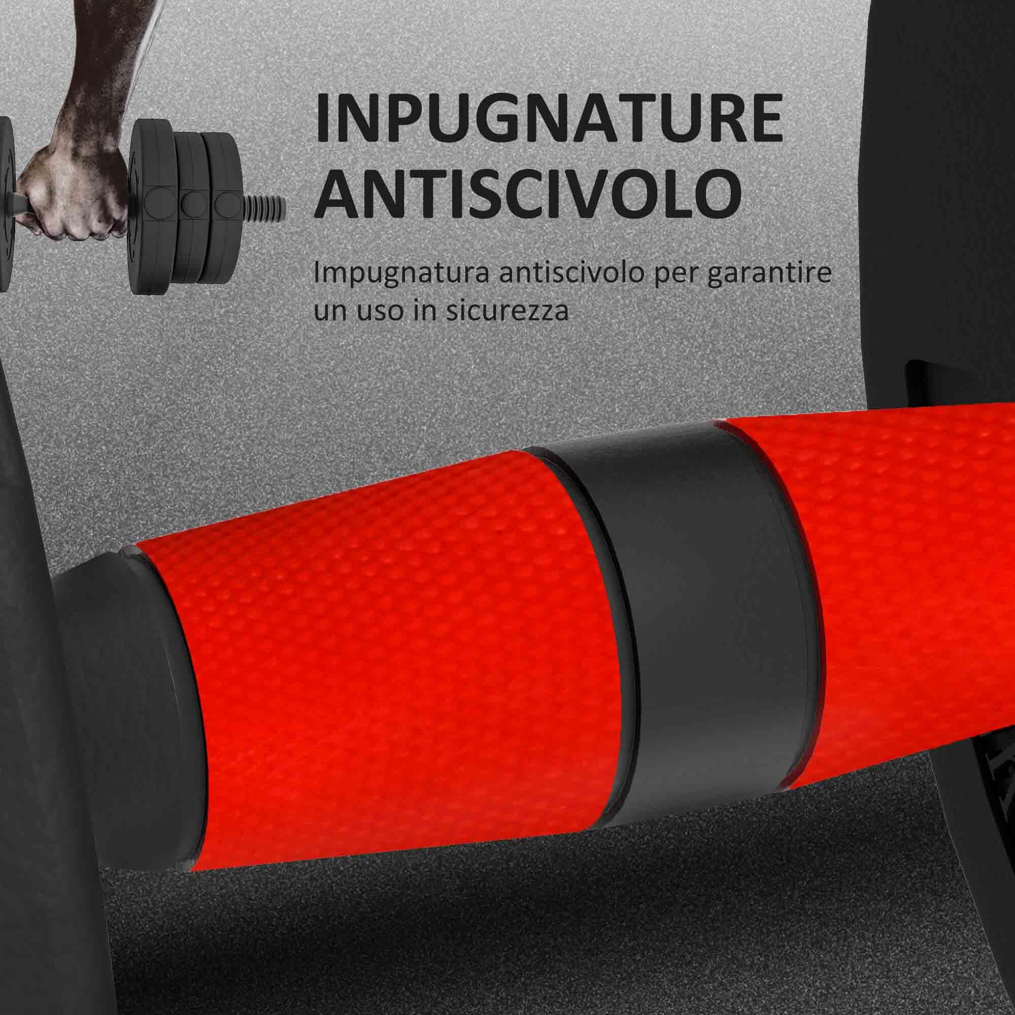 HOMCOM Set 2 Manubri con 12 Dischi Pesi da 20 kg totali e Connettore Nero 5/7