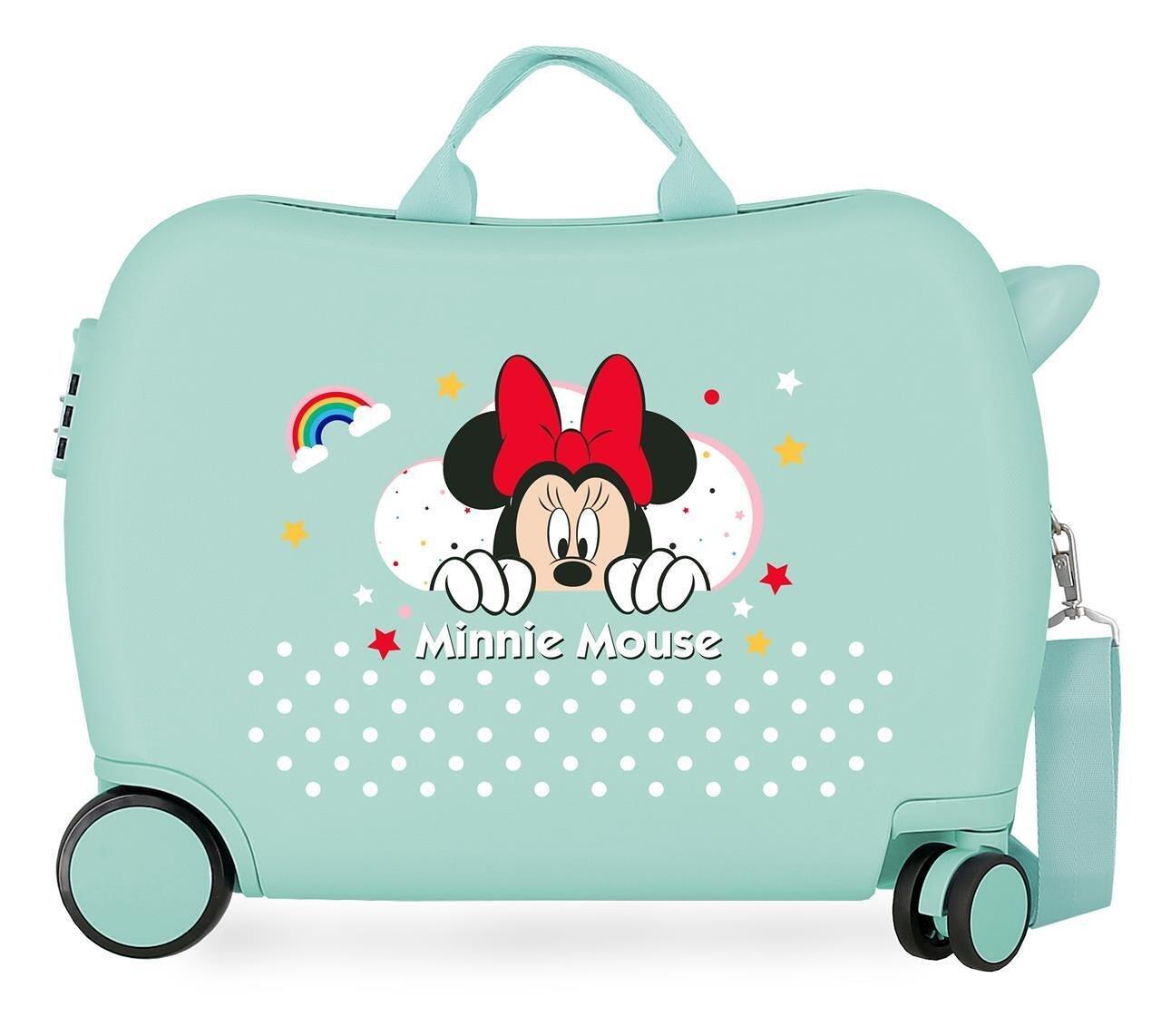 Valise Enfant Disney Minnie rainbow Abs avec une capacité de 38L turquoise 1/4