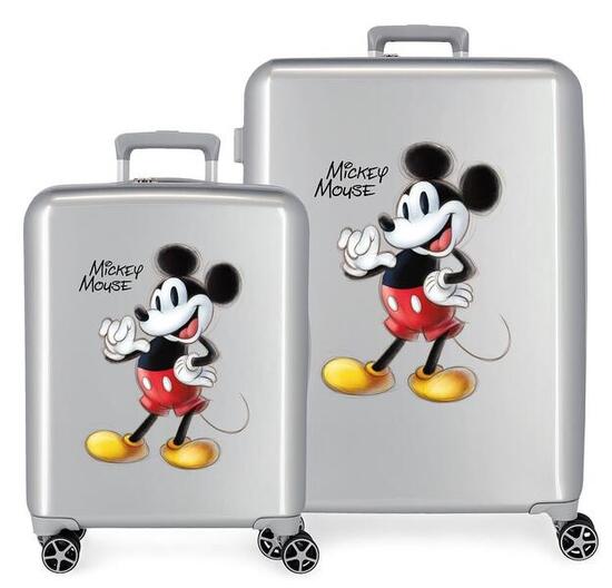 Set di valigie Disney Joyful Abs con capacità di 119L argento