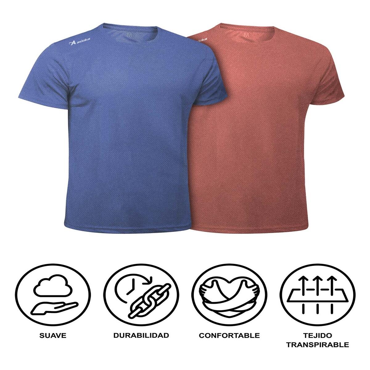 Pack de 2 T-shirts de corrida para homem Asioka RÍO JASPE. Respiráveis. 7/7