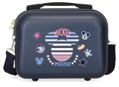 Beauty case Abs Disney Mickey denim con capacità di 9L blu navy