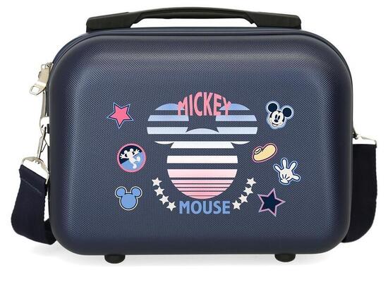 Beauty case Abs Disney Mickey denim con capacità di 9L blu navy