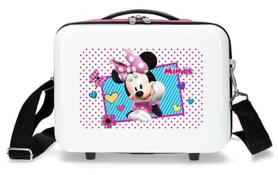 Beauty case Abs Disney Mickey & minnie joy con capacità di 9L bianco