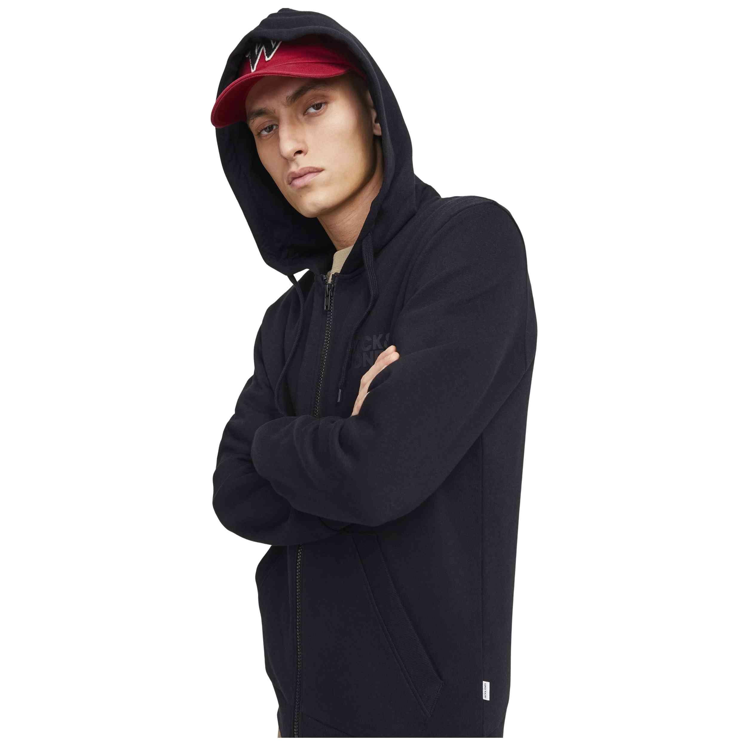 Sweat à capuche Jack&jones modèle 12265177-BLACK pour homme 5/5