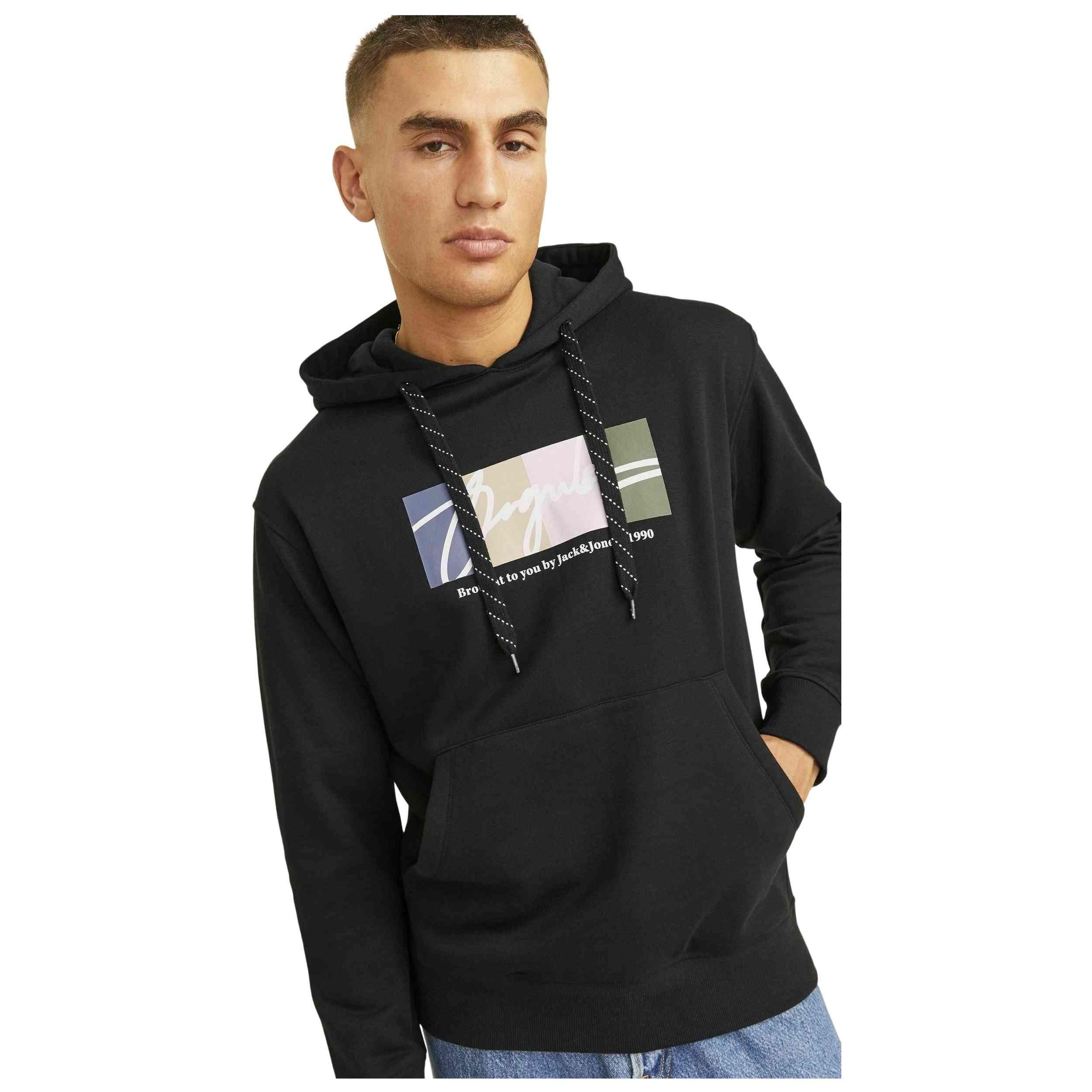 Felpa con cappuccio Jack&jones modello 12262421-NEGRO per uomini 4/5