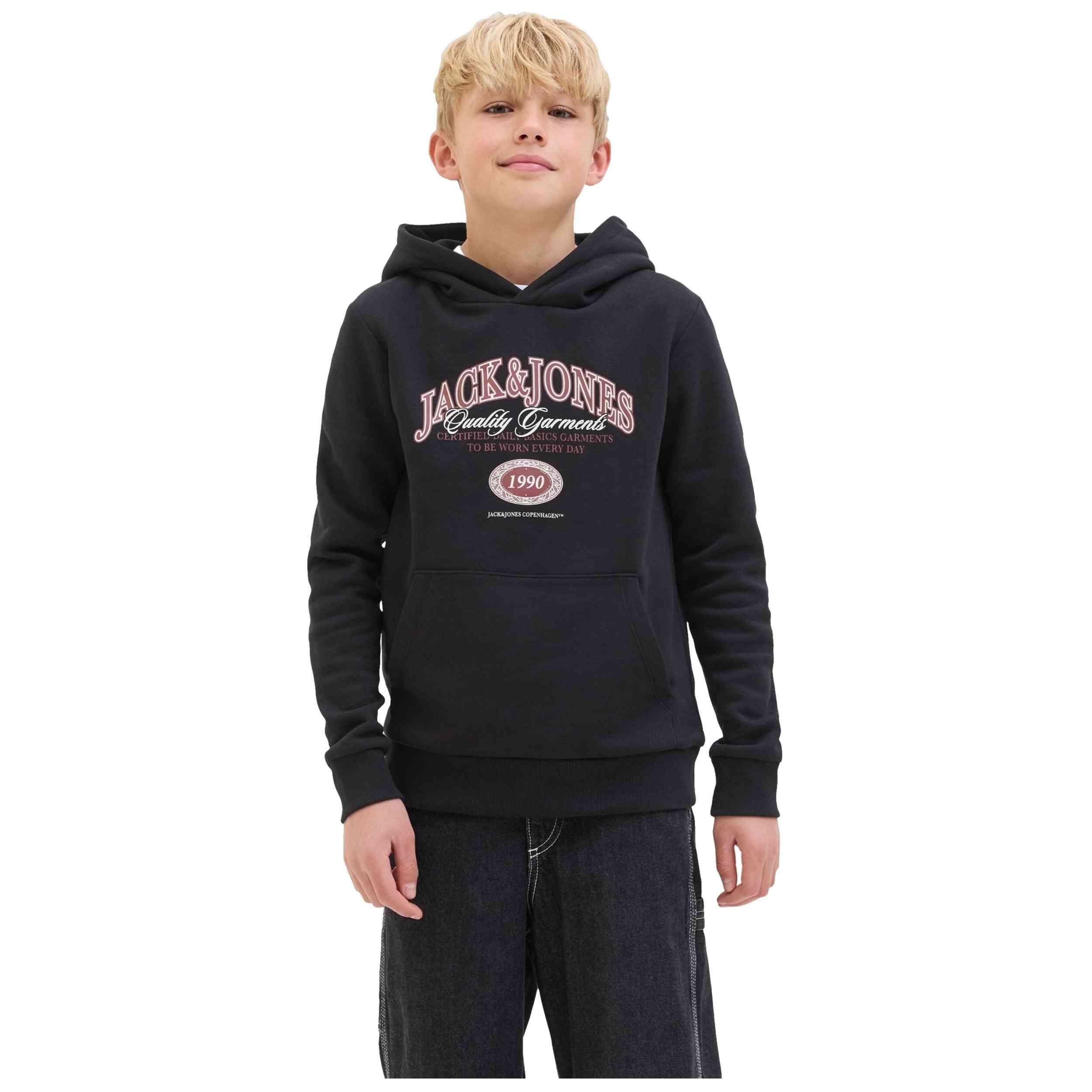 Sweat à capuche Jack&jones modèle 12289751-BLACK pour enfants 2/4