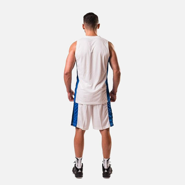 Set maiou/short baschet PEAK Floater Alb/Albastru/Navy