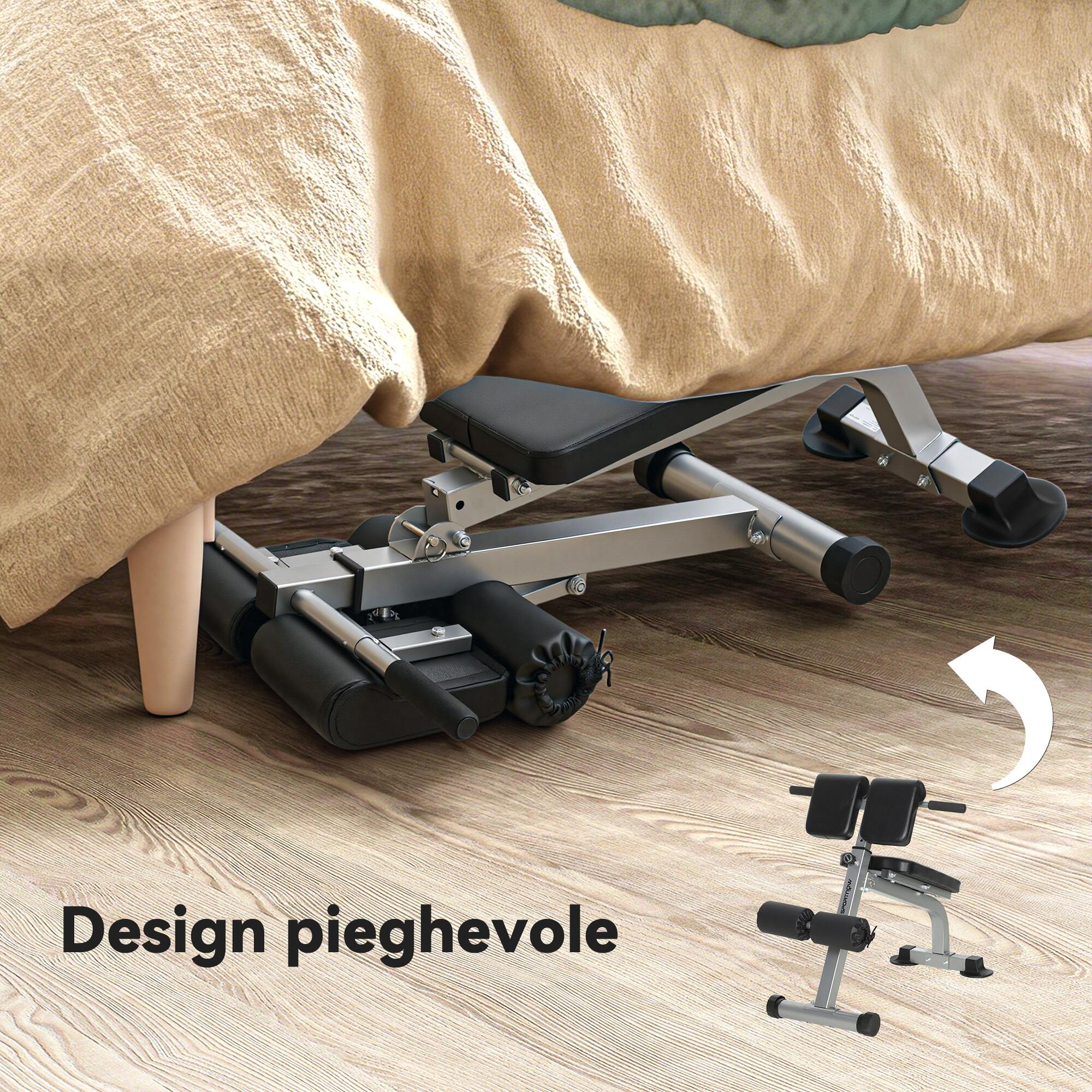 SPORTNOW Panca Romana Regolabile e Pieghevole con Capacità 150 kg Argento 7/8