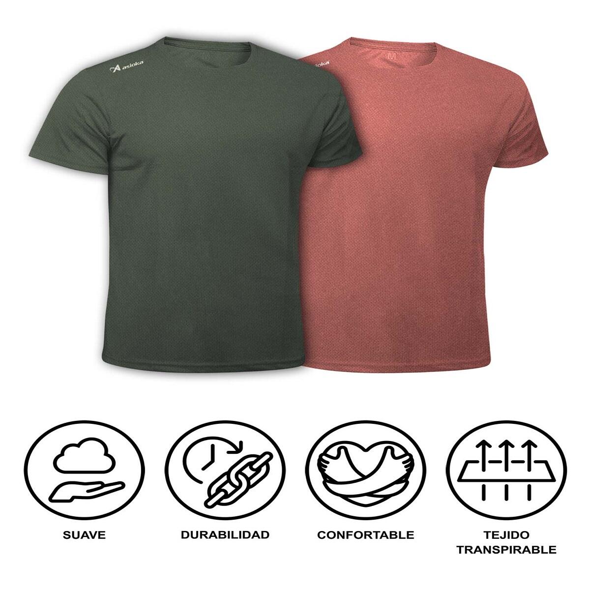 Pack de 2 T-shirts de corrida para homem Asioka RÍO JASPE. Respiráveis. 7/7