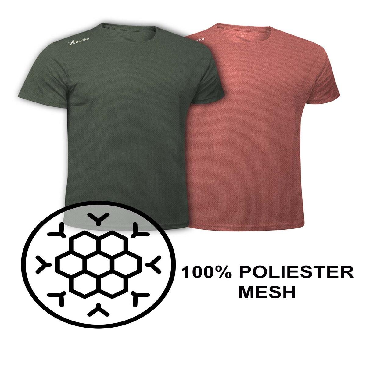 Pack de 2 T-shirts de corrida para homem Asioka RÍO JASPE. Respiráveis. 6/7