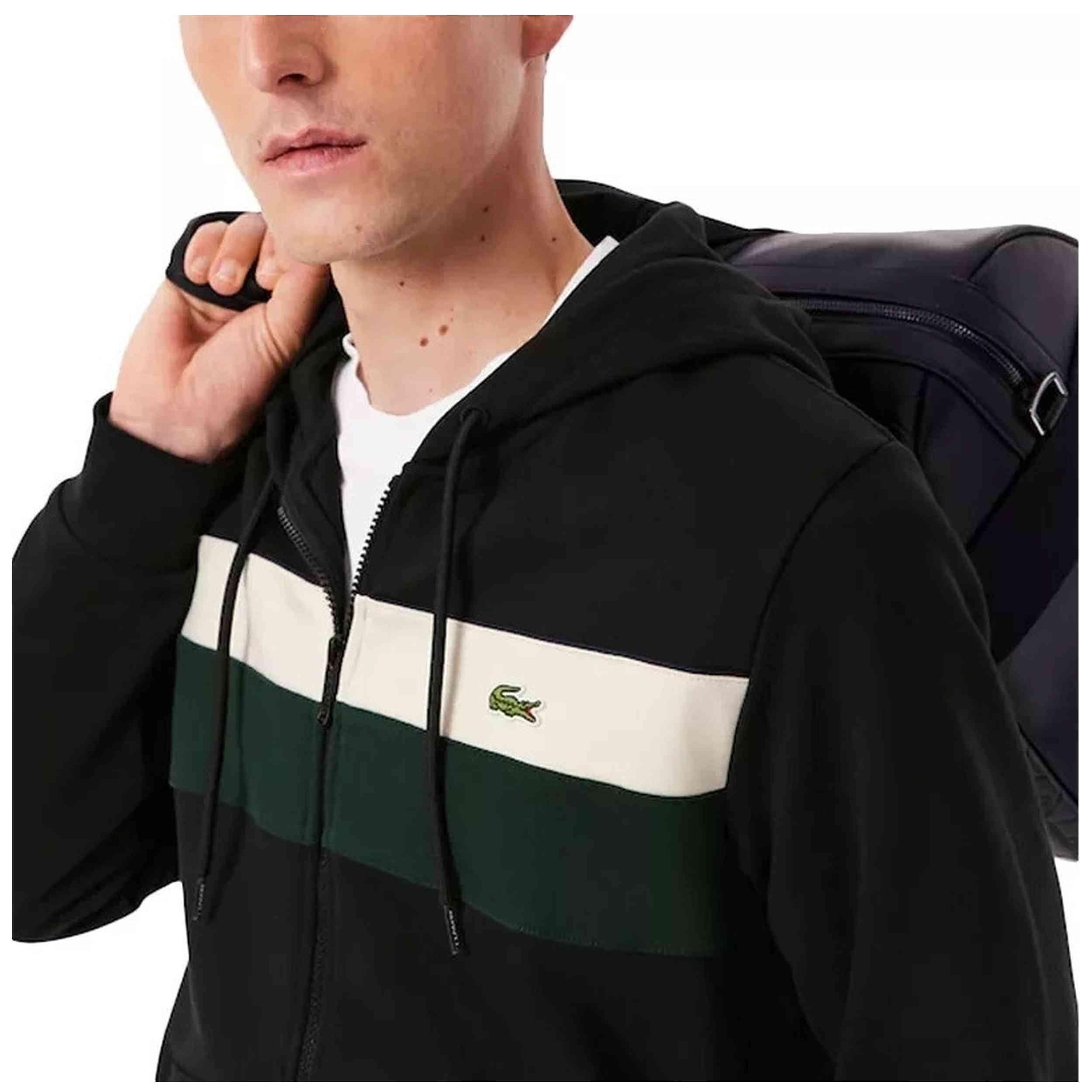 Felpa con cappuccio Lacoste modello SH5913-6XH per uomini 3/4