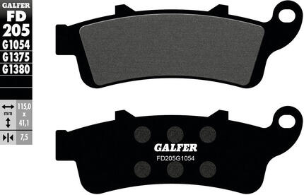 Galfer remblokken fd205 brake pad fd205 g1054 organic standard