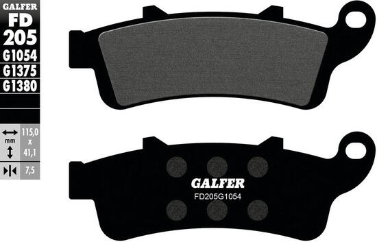Galfer remblokken fd205 brake pad fd205 g1054 organic standard