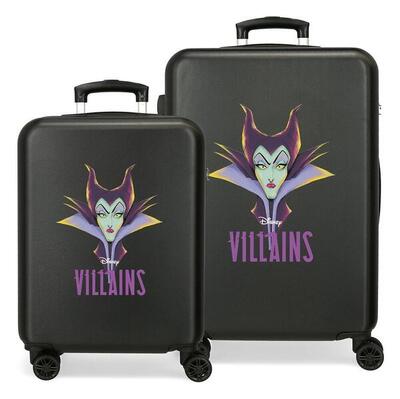 Set di valigie Disney Villains Abs con capacità di 104L nero