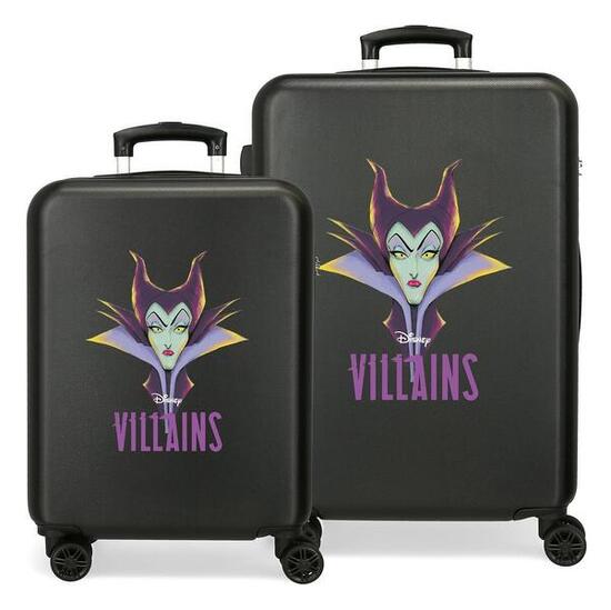 Set di valigie Disney Villains Abs con capacità di 104L nero