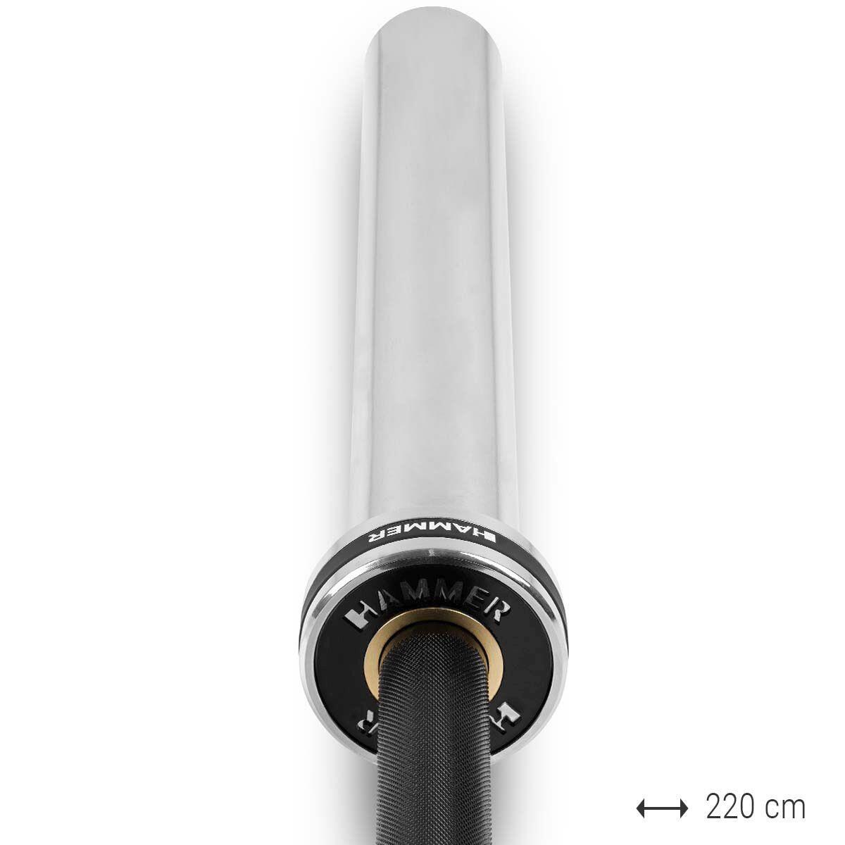 Barra olímpica hasta 350kg 220cm diámetro 50mm Hammer 3/13