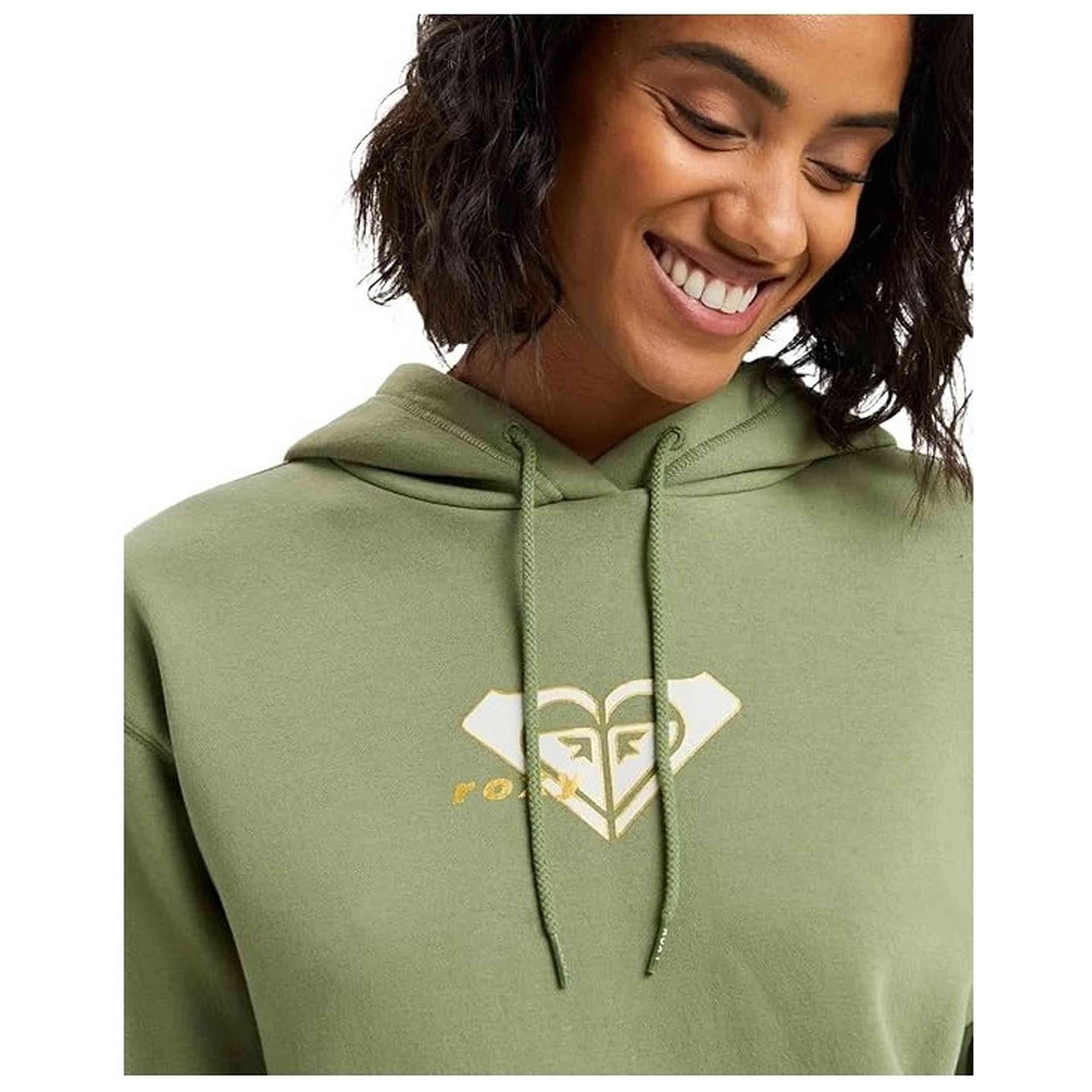 Felpa con cappuccio Roxy modello ERJFT05028-GLD0 per donne 5/5