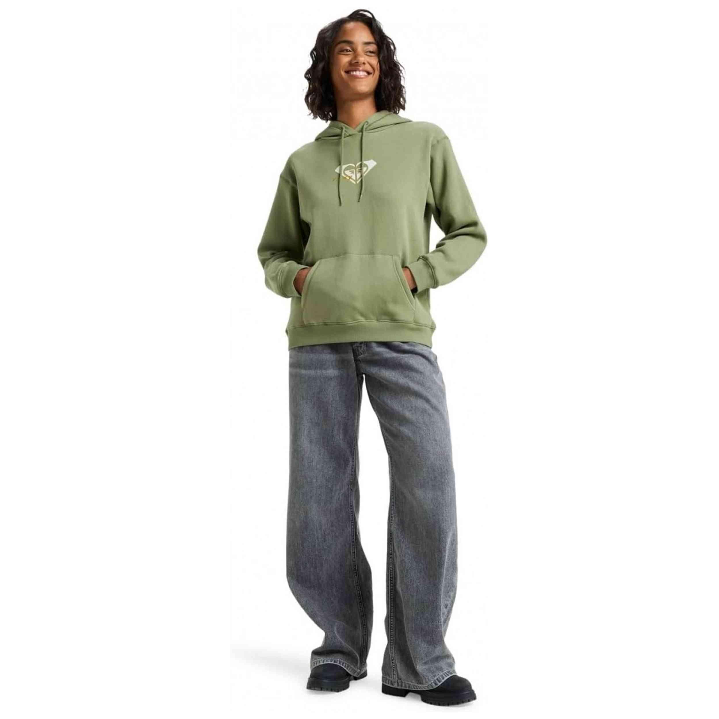 Felpa con cappuccio Roxy modello ERJFT05028-GLD0 per donne 4/5