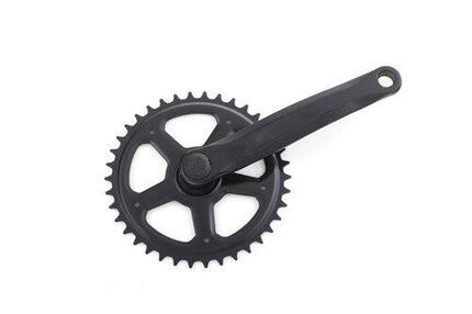 Kurbelgarnitur 38 Zähne, schwarz, 170 mm.