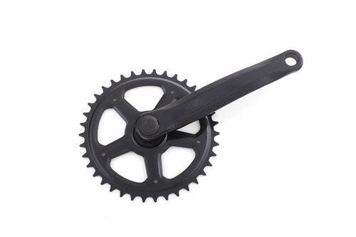 Kurbelgarnitur 38 Zähne, schwarz, 170 mm.