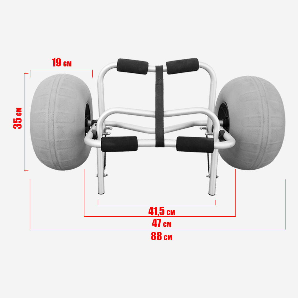 Carro Cuna para kayak y embarcacion con ruedas maxi globo 2/2