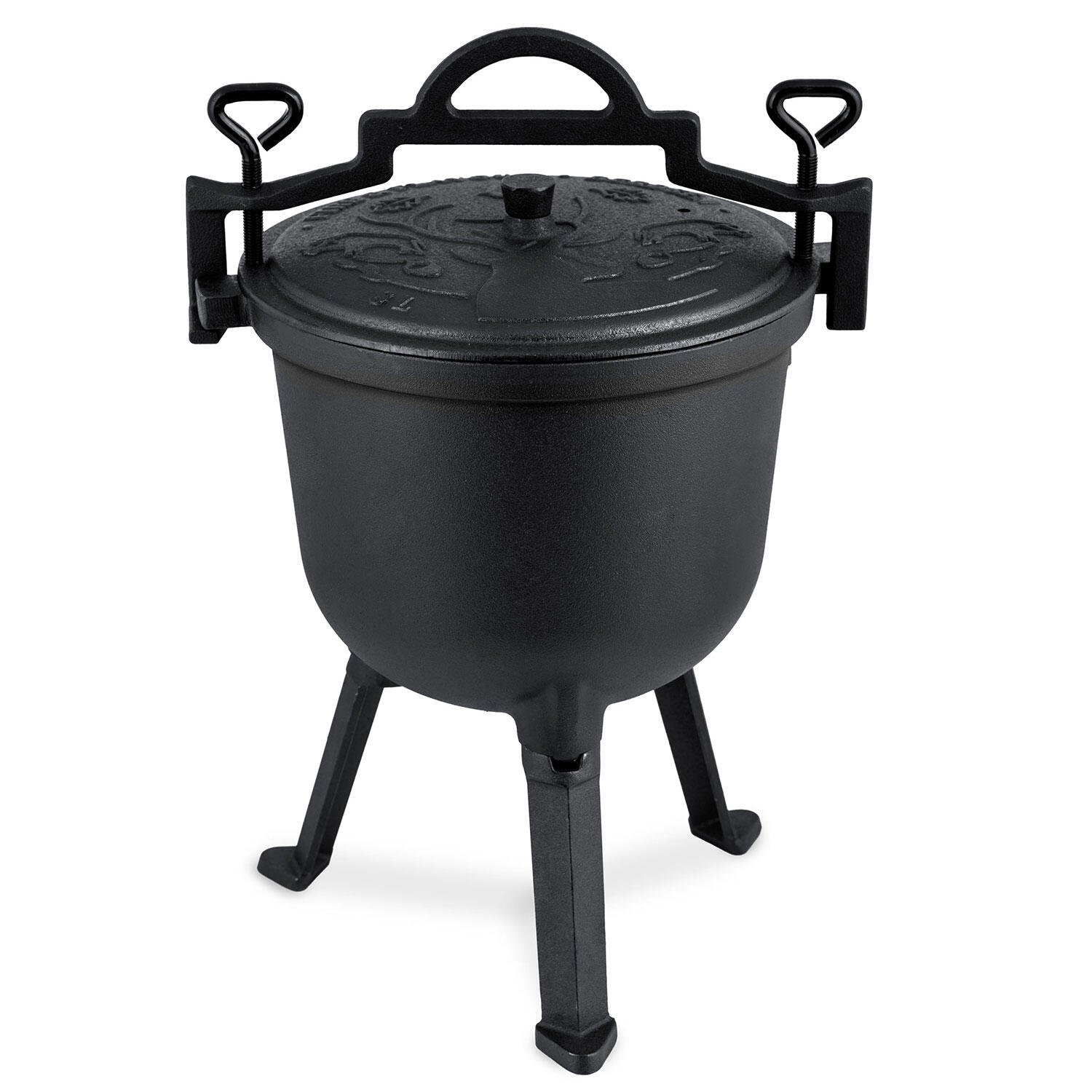 Kociołek żeliwny 8L Berdsen BD-482 garnek myśliwski na ognisko grill + przepisy 2/7