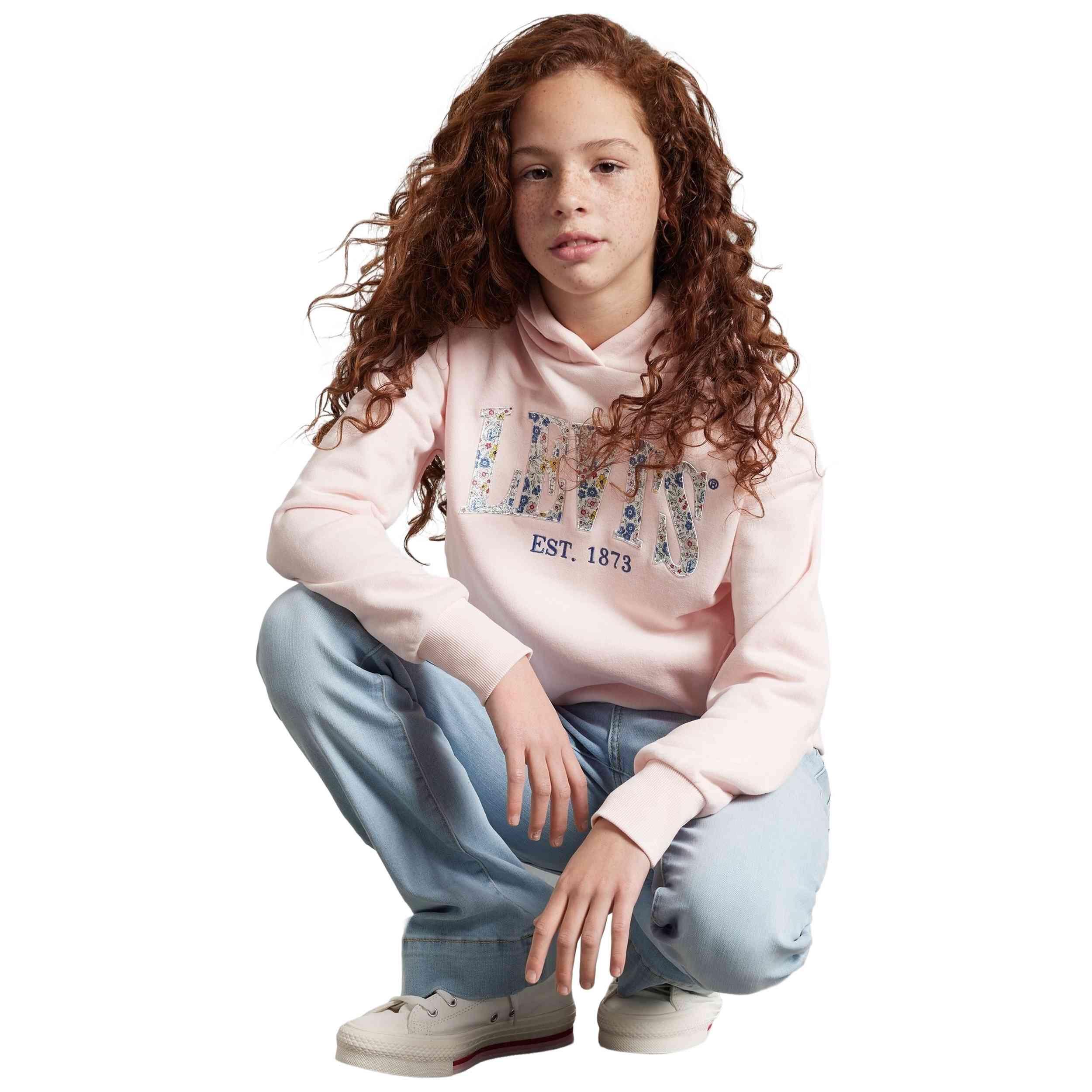 Sweat à capuche Levi's modèle 3EM195-AFS pour filles 2/5