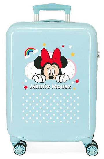 Valise cabine Disney Minnie rainbow Abs avec une capacité de 34L turquoise