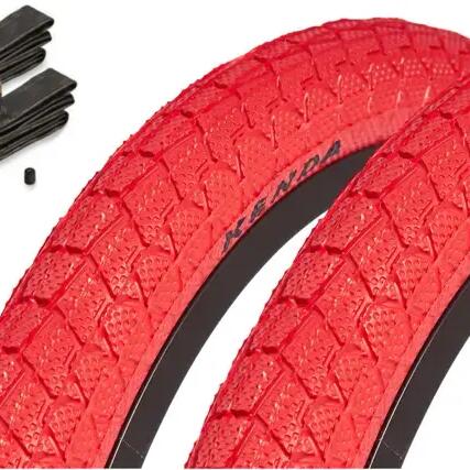 KENDA 20-inch x 1.95-inch red BMX tyre set + front inner tube