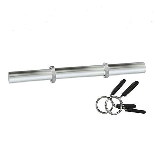 Manubrio cromato 35 cm [foro 25 mm chiusura a molla]singolo Per palestra e casa