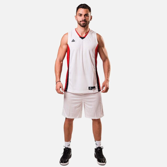 Set maiou/short baschet PEAK Floater Alb/Rosu/Negru