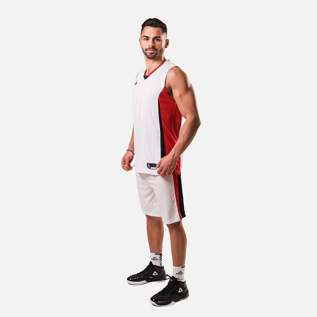 Set maiou/short baschet PEAK Floater Alb/Rosu/Negru