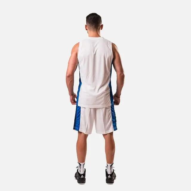 Set maiou/short baschet PEAK Floater Alb/Albastru/Navy 3/4