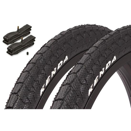 Zestaw opon BMX KENDA 20 cali x 1,95 cala czarny + dętka AV